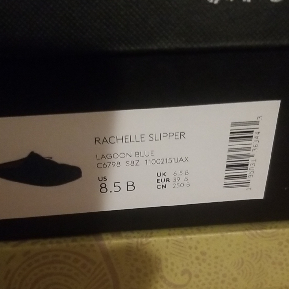 Brand new In Box!COACH Quilted Blue RACHELLE LAGOON Slippers. - Picture 2 of 9